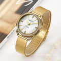 RE 115 Women Simple Rhinestone Stainless Steel Fashion Ladies Wristwatch Quartz Clock Female Luxury Watches